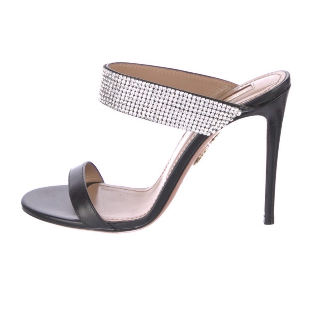 Aquazzura Crystal Embellished Slides